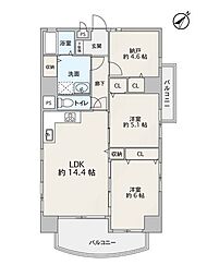 グランシェ志木 2SLDKの間取図画像