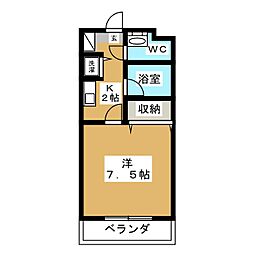 ラ・メゾン高野 1Kの間取図画像