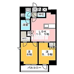 Due日暮里 2LDKの間取図画像