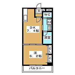 サンライズ田端2 1DKの間取図画像