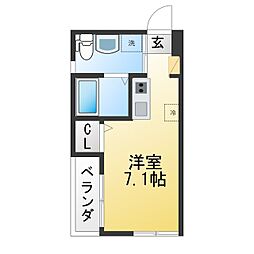 (仮称)荒川区西日暮里2丁目 計画 ワンルームの間取図画像