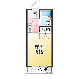 グリーンパーク所沢 1Kの間取図画像