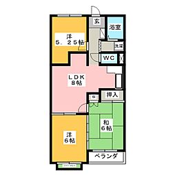 メゾンドアムール 2階3LDKの間取り