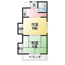 シティ元町 2Kの間取図画像