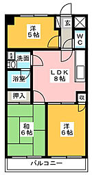 エシール所沢2号館 3DKの間取図画像