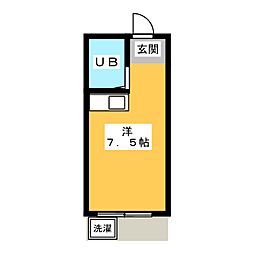 モナークハイム2 ワンルームの間取図画像