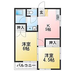 ソアラコーポ 2Kの間取図画像