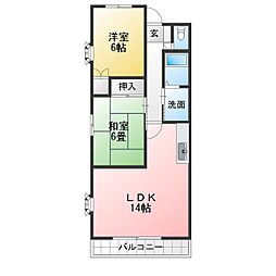 モントレー富士見 2LDKの間取図画像