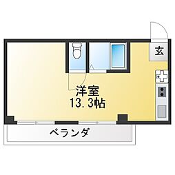 ランドフォレスト所沢 ワンルームの間取図画像