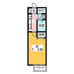 laprairie 1Kの間取図画像