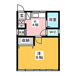 小泉ビル3 1DKの間取図画像