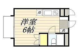 ソレイユ南浦和 1Kの間取図画像