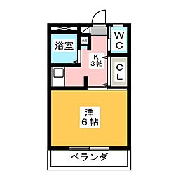 イースタンハイツ 1Kの間取図画像