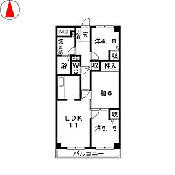 メロード西浦和 3LDKの間取図画像