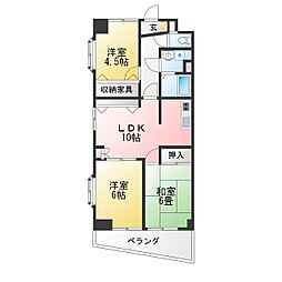 シェトワ浦和 3LDKの間取図画像