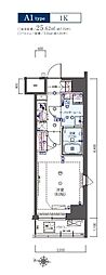 LIVCITY浦和常盤壱番舘 1Kの間取図画像