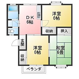 メゾンドール 3DKの間取図画像