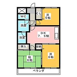 SCライムライト 3DKの間取図画像