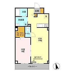 エスト・レザン2 1LDKの間取図画像