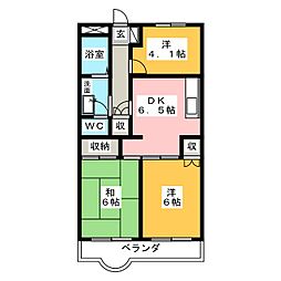 クレセント南春日部 3DKの間取図画像