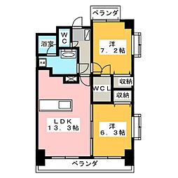 アイビーテラス 2LDKの間取図画像