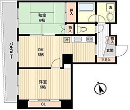 すずらん館大宮 2DKの間取図画像