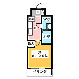 GranCasaさいたま新都心 1Kの間取図画像