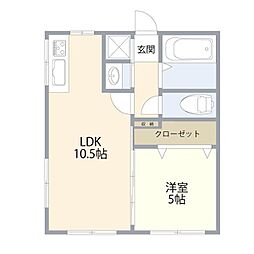 長島ハイツ 1LDKの間取図画像