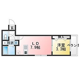 さいたま市見沼区大和田町1丁目アパート 1LDKの間取図画像