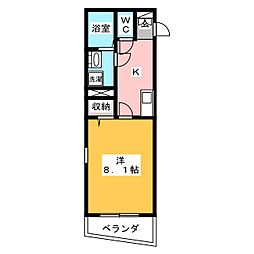 Respacia（レスパシア） 1階1Kの間取り