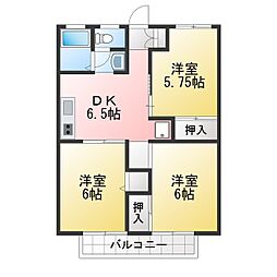 グレースコート2 3DKの間取図画像