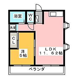 シティハイファイブ 1LDKの間取図画像