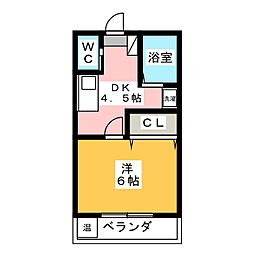 エディンバラ・ハウスA 1Kの間取図画像