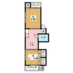 ドームスステラ 2DKの間取図画像