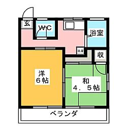 サンハウス松本C 2Kの間取図画像
