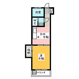霞コーポ 1DKの間取図画像