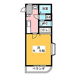 メゾン・ド・ヴァンテーヌ 1Kの間取図画像