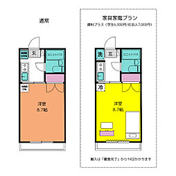 エルドール 1Kの間取図画像
