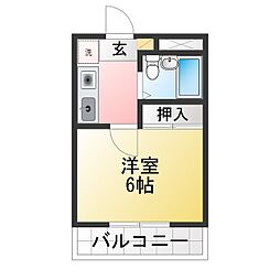 シャイングロー鶴ヶ島 1Kの間取図画像