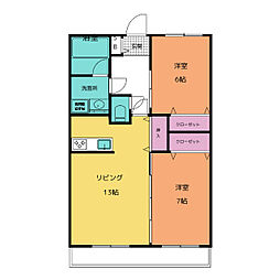 リリーヴィレッジGRACE 2LDKの間取図画像