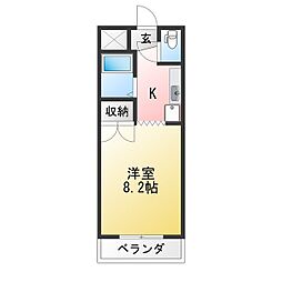 第三馬橋マンション 1Kの間取図画像