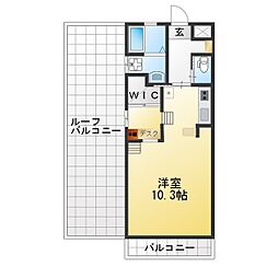 ルネス桜暮1番館 ワンルームの間取図画像