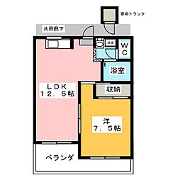 第2ニートハイツ 1LDKの間取図画像