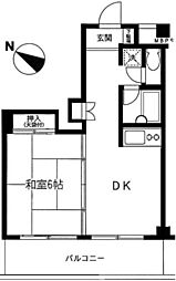 アイリス・ガーデン2 1DKの間取図画像