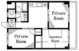 イーストヒルズ 3DKの間取図画像