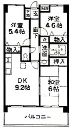 フォレストグリーン 3DKの間取図画像