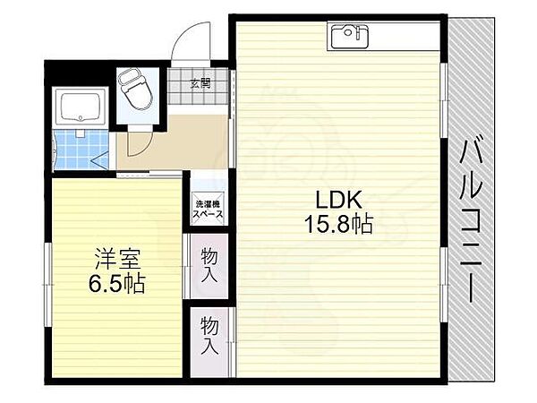 第1林マンション ｜大阪府寝屋川市寿町(賃貸マンション1LDK・2階・50.62㎡)の写真 その2