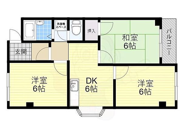 大阪府寝屋川市上神田１丁目(賃貸マンション3DK・4階・35.00㎡)の写真 その2