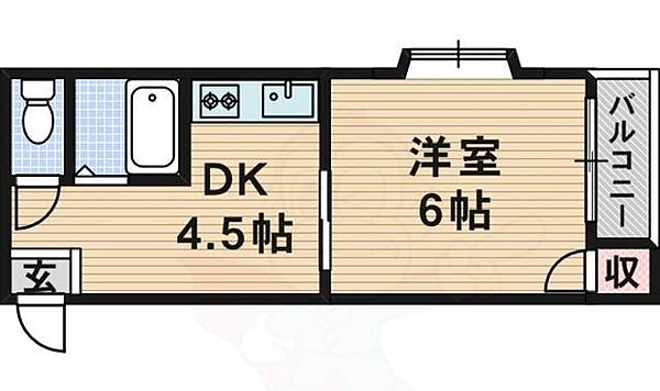 ツーステーションB ｜大阪府門真市宮野町(賃貸マンション1DK・4階・27.00㎡)の写真 その2