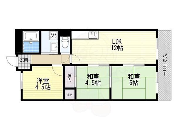 香里園オークヒルズ2 ｜大阪府寝屋川市寿町(賃貸マンション4LDK・3階・64.96㎡)の写真 その2